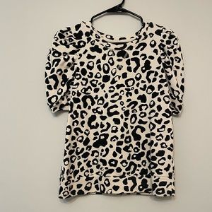 Leopard Lightweight short sleeve top puff sleeve XS women’s